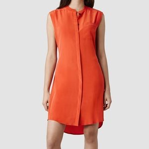 AllSaints Luna Silk Dress Orange Tunic Top too!